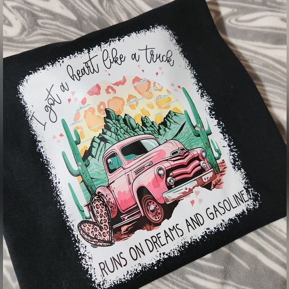 Hand Crafted Tops - Heart Like a Truck Handmade Graphic Tee